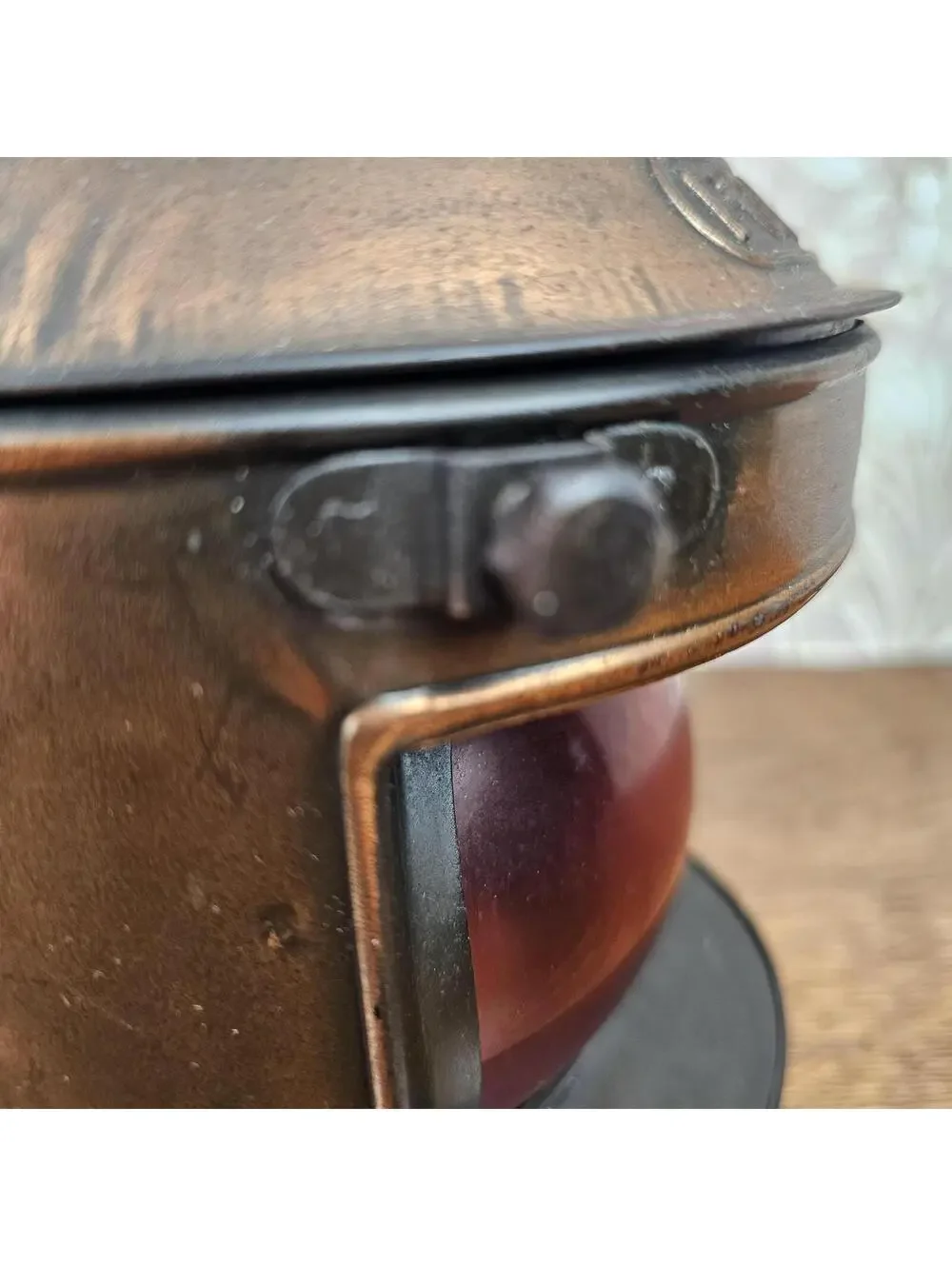 Vtg Nautical Port Starboard Oil Lanterns Brass Tone Navigation Red Green Glass